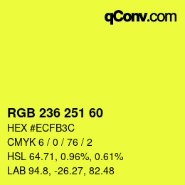 颜色代码: RGB 236 251 60 | qconv.com