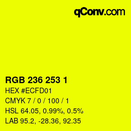 カラーコード: RGB 236 253 1 | qconv.com