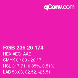 Color code: RGB 236 26 174 | qconv.com