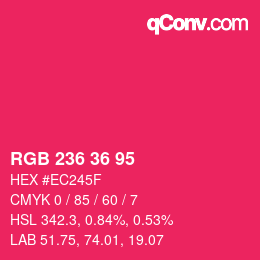 Farbcode: RGB 236 36 95 | qconv.com