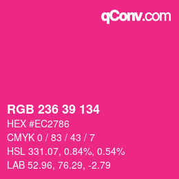 Color code: RGB 236 39 134 | qconv.com