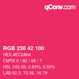 カラーコード: RGB 236 42 100 | qconv.com