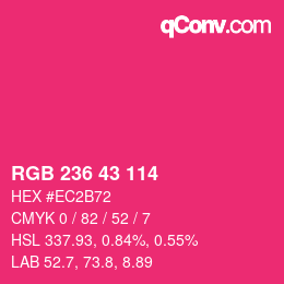 Color code: RGB 236 43 114 | qconv.com