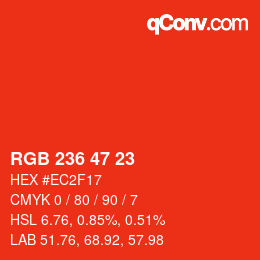 Color code: RGB 236 47 23 | qconv.com