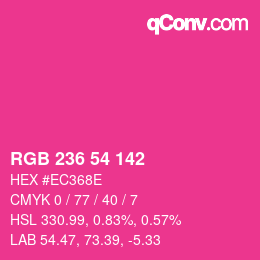 Color code: RGB 236 54 142 | qconv.com