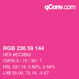 Color code: RGB 236 59 144 | qconv.com