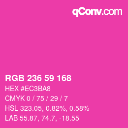 Color code: RGB 236 59 168 | qconv.com