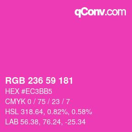 Color code: RGB 236 59 181 | qconv.com