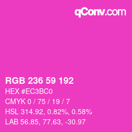 カラーコード: RGB 236 59 192 | qconv.com