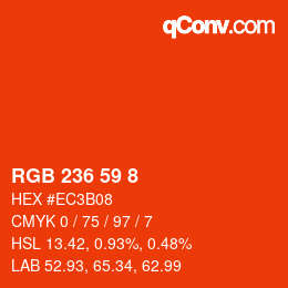 カラーコード: RGB 236 59 8 | qconv.com