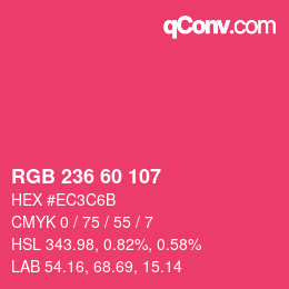 颜色代码: RGB 236 60 107 | qconv.com
