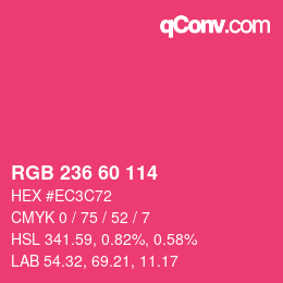 颜色代码: RGB 236 60 114 | qconv.com