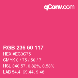 颜色代码: RGB 236 60 117 | qconv.com