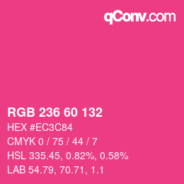 颜色代码: RGB 236 60 132 | qconv.com