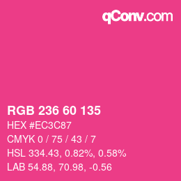 颜色代码: RGB 236 60 135 | qconv.com