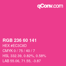 颜色代码: RGB 236 60 141 | qconv.com