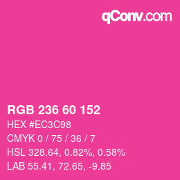 颜色代码: RGB 236 60 152 | qconv.com