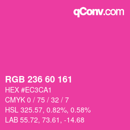 颜色代码: RGB 236 60 161 | qconv.com