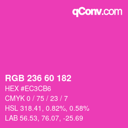 颜色代码: RGB 236 60 182 | qconv.com