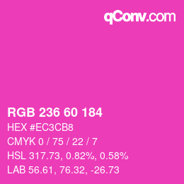 Color code: RGB 236 60 184 | qconv.com