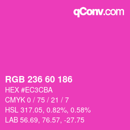 颜色代码: RGB 236 60 186 | qconv.com