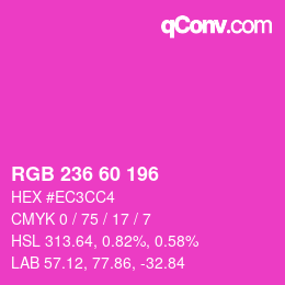 颜色代码: RGB 236 60 196 | qconv.com