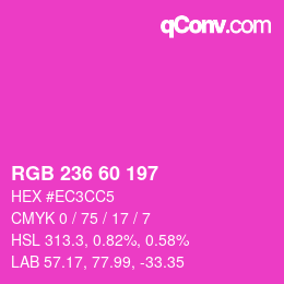 颜色代码: RGB 236 60 197 | qconv.com