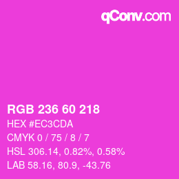 Color code: RGB 236 60 218 | qconv.com