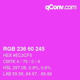 カラーコード: RGB 236 60 245 | qconv.com