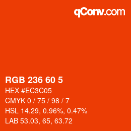 颜色代码: RGB 236 60 5 | qconv.com