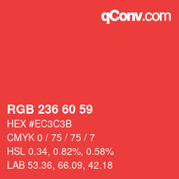 Color code: RGB 236 60 59 | qconv.com