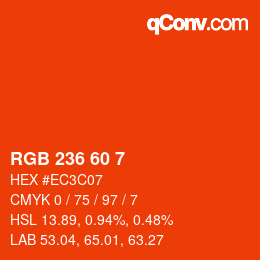 カラーコード: RGB 236 60 7 | qconv.com