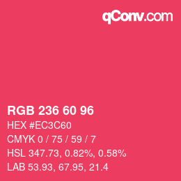 颜色代码: RGB 236 60 96 | qconv.com