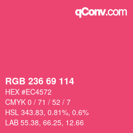 Color code: RGB 236 69 114 | qconv.com