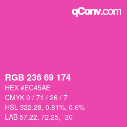 Color code: RGB 236 69 174 | qconv.com