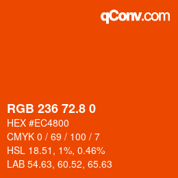 カラーコード: RGB 236 72.8 0 | qconv.com