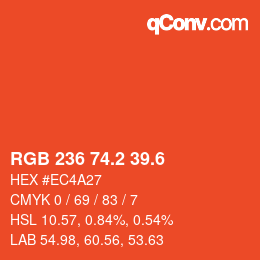 カラーコード: RGB 236 74.2 39.6 | qconv.com
