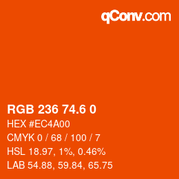 カラーコード: RGB 236 74.6 0 | qconv.com