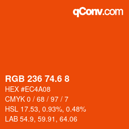 カラーコード: RGB 236 74.6 8 | qconv.com