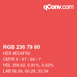 Color code: RGB 236 79 80 | qconv.com