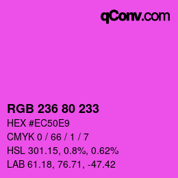 Farbcode: RGB 236 80 233 | qconv.com