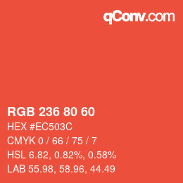 Color code: RGB 236 80 60 | qconv.com