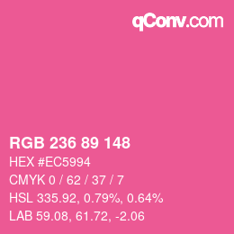 Color code: RGB 236 89 148 | qconv.com