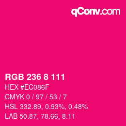 Color code: RGB 236 8 111 | qconv.com