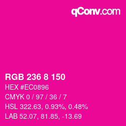 Color code: RGB 236 8 150 | qconv.com