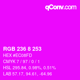 颜色代码: RGB 236 8 253 | qconv.com