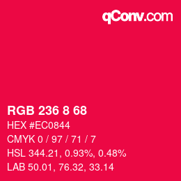 カラーコード: RGB 236 8 68 | qconv.com