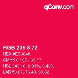 Color code: RGB 236 8 72 | qconv.com
