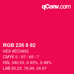 Color code: RGB 236 8 82 | qconv.com