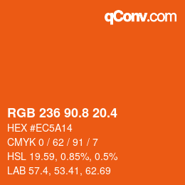 カラーコード: RGB 236 90.8 20.4 | qconv.com
